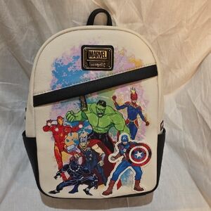Loungefly Marvel Avengers Mini Backpack - Cream and Black